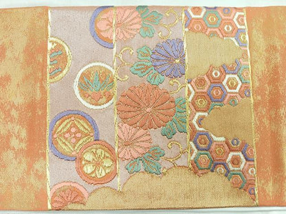 平和屋着物◎九寸名古屋帯 唐織 鳳凰花文 金銀糸 正絹 逸品 CABC1991nb