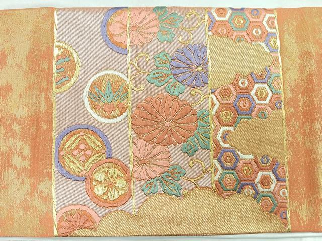 平和屋着物◎九寸名古屋帯 唐織 鳳凰花文 金銀糸 正絹 逸品 CABC1991nb
