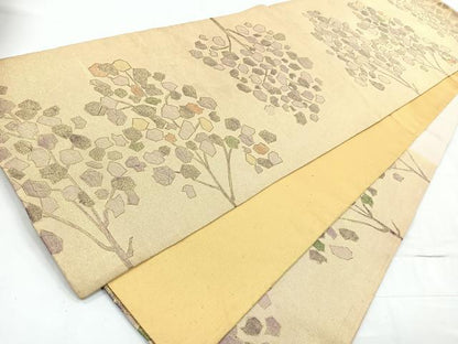 平和屋着物◎六通柄袋帯 枝花文 金彩 正絹 逸品 CABC2000nb