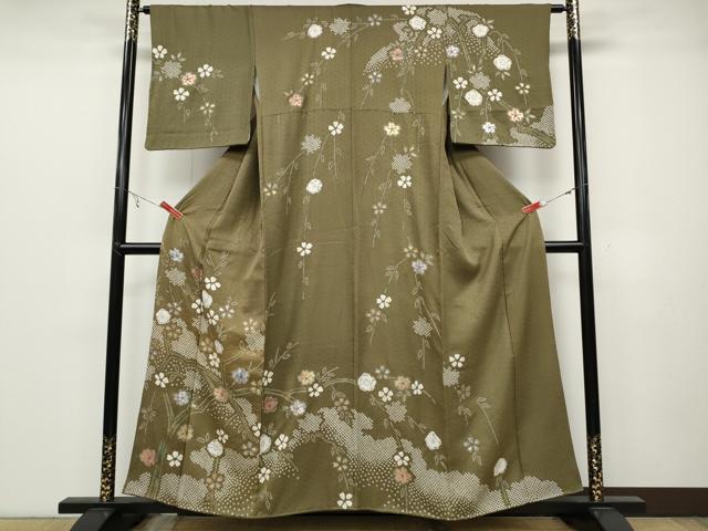 平和屋着物○訪問着 辻が花 絞り 金彩 正絹 逸品 CABC2001ut