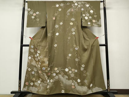平和屋着物●訪問着　辻が花　絞り　金彩　正絹　逸品　CABC2001ut