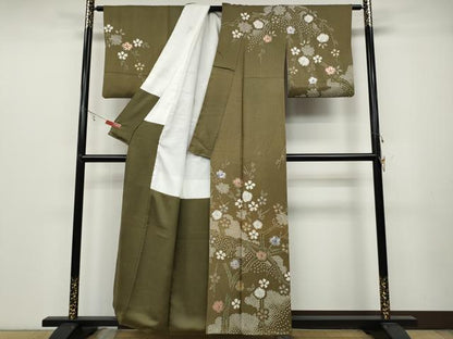 平和屋着物●訪問着　辻が花　絞り　金彩　正絹　逸品　CABC2001ut