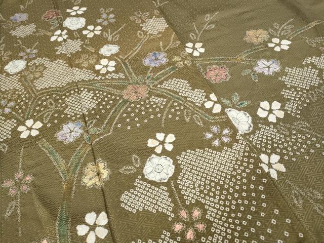 平和屋着物○訪問着 辻が花 絞り 金彩 正絹 逸品 CABC2001ut