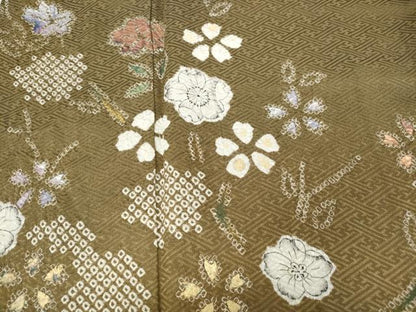 平和屋着物●訪問着　辻が花　絞り　金彩　正絹　逸品　CABC2001ut