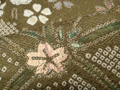 平和屋着物●訪問着　辻が花　絞り　金彩　正絹　逸品　CABC2001ut