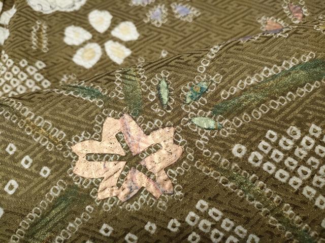 平和屋着物●訪問着　辻が花　絞り　金彩　正絹　逸品　CABC2001ut