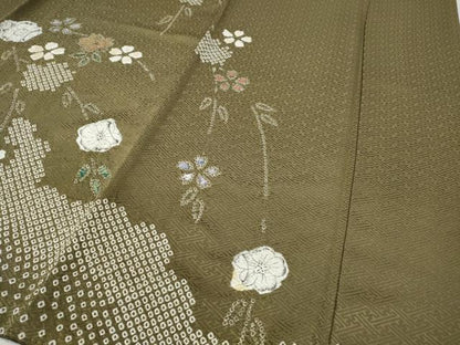 平和屋着物●訪問着　辻が花　絞り　金彩　正絹　逸品　CABC2001ut