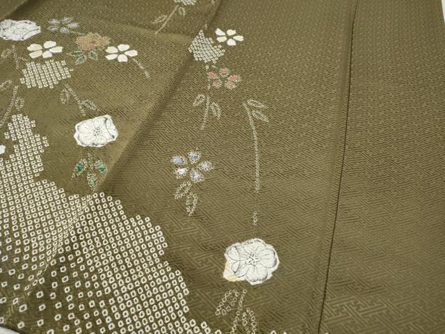平和屋着物●訪問着　辻が花　絞り　金彩　正絹　逸品　CABC2001ut