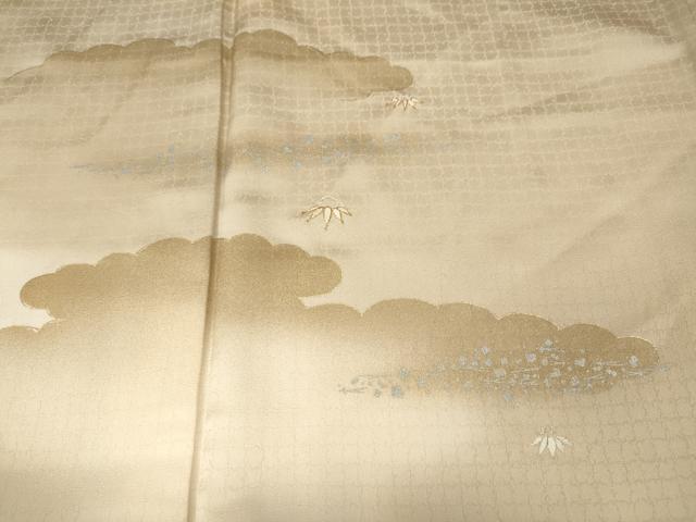 平和屋着物●訪問着　駒刺繍　雲取り笹文　暈し染め　金銀彩　正絹　逸品　未使用　CABC2003ut 平和屋着物○訪問着 駒刺繍 雲取り笹文 暈し染め 金銀