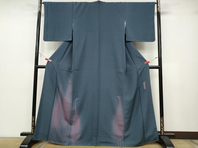 平和屋着物●世界的人形師　辻村寿三郎　ジュサブロー　訪問着　刺繍　鷺　正絹　逸品　CABC2008ut