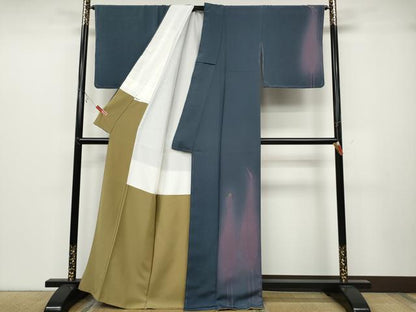 平和屋着物●世界的人形師　辻村寿三郎　ジュサブロー　訪問着　刺繍　鷺　正絹　逸品　CABC2008ut