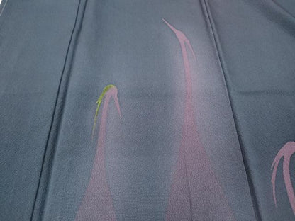 平和屋着物●世界的人形師　辻村寿三郎　ジュサブロー　訪問着　刺繍　鷺　正絹　逸品　CABC2008ut