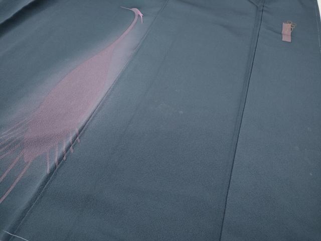 平和屋着物●世界的人形師　辻村寿三郎　ジュサブロー　訪問着　刺繍　鷺　正絹　逸品　CABC2008ut
