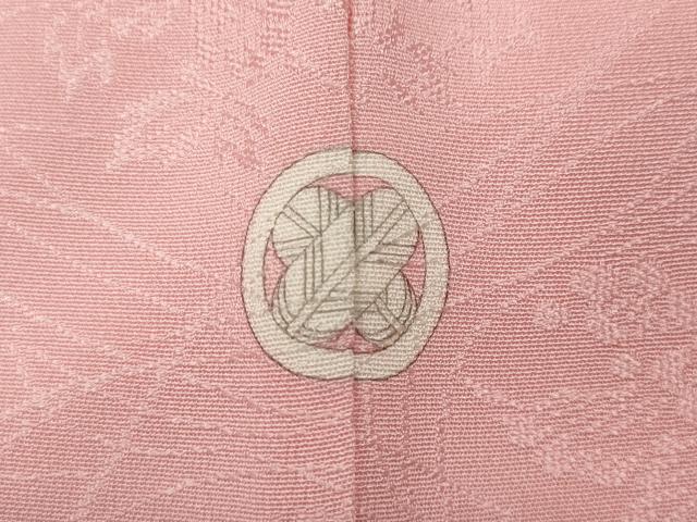 平和屋着物●上質な色無地　舞花地紋　鴇色　正絹　逸品　CABC2009ut