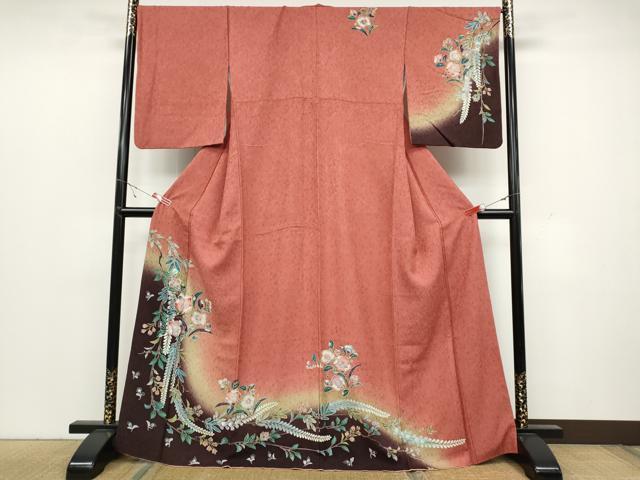 平和屋着物●訪問着　辻が花　ふくれ織　暈し染め　金彩　正絹　逸品　CABC2011ut 平和屋着物○訪問着 辻が花 ふくれ織 暈し染め 金彩 正絹 逸品 CABC2011ut
