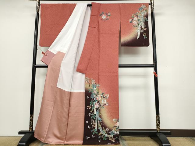 平和屋着物●訪問着　辻が花　ふくれ織　暈し染め　金彩　正絹　逸品　CABC2011ut