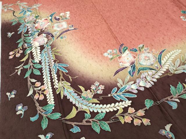 平和屋着物●訪問着　辻が花　ふくれ織　暈し染め　金彩　正絹　逸品　CABC2011ut 平和屋着物○訪問着 絞り 辻が花 金彩 正絹 逸品 DABD9852udの通販 by