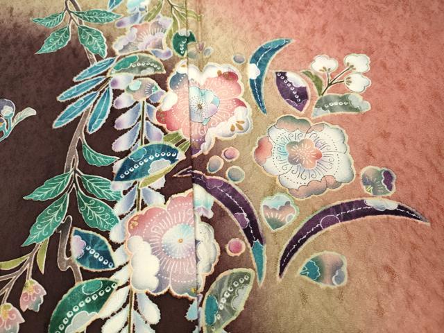 平和屋着物●訪問着　辻が花　ふくれ織　暈し染め　金彩　正絹　逸品　CABC2011ut 平和屋着物○訪問着 絞り 辻が花 金彩 正絹 逸品 DABD9852udの通販 by