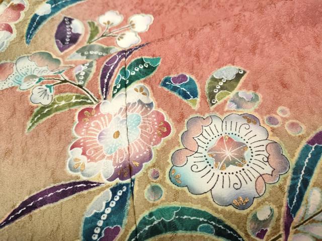 平和屋着物●訪問着　辻が花　ふくれ織　暈し染め　金彩　正絹　逸品　CABC2011ut 平和屋着物○訪問着 辻が花 ふくれ織 暈し染め 金彩 正絹 逸品 CABC2011ut