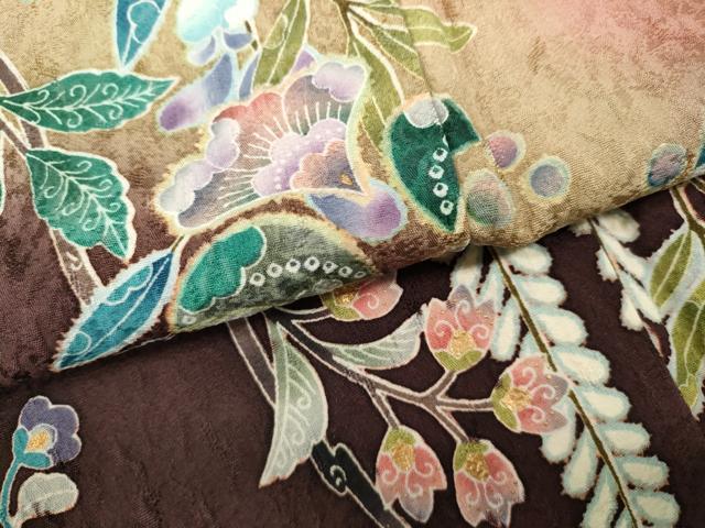 平和屋着物○訪問着 辻が花 ふくれ織 暈し染め 金彩 正絹 逸品 CABC2011ut