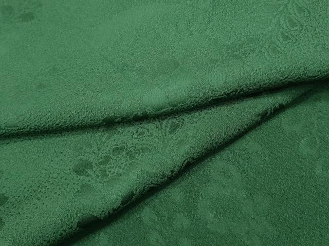 平和屋着物●上質な色無地　扇面花地紋　緑青色　正絹　逸品　CABC2012ut