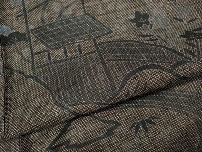 平和屋着物●本場大島紬　訪問着　刺繍　9マルキ　風景流水花文　正絹　逸品　未使用　CABC2013ut