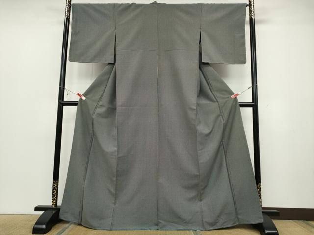 平和屋着物●江戸小紋　角通し　黒地　洗える着物　未使用　CABC2020ut