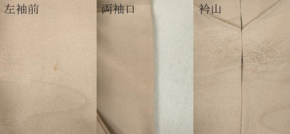 平和屋着物●上質な色無地 風景草花地紋 肌色 正絹 逸品 CABC2023ut