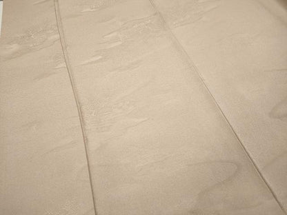 平和屋着物●上質な色無地 風景草花地紋 肌色 正絹 逸品 CABC2023ut