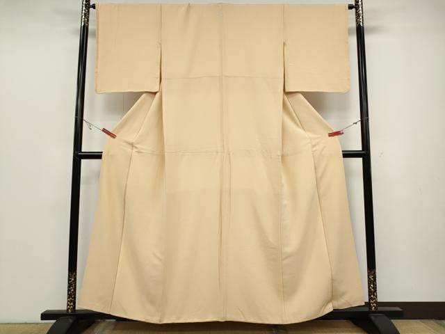 平和屋着物●上質な色無地　吉祥地紋　雄黄色　正絹　逸品　CABC2027ut