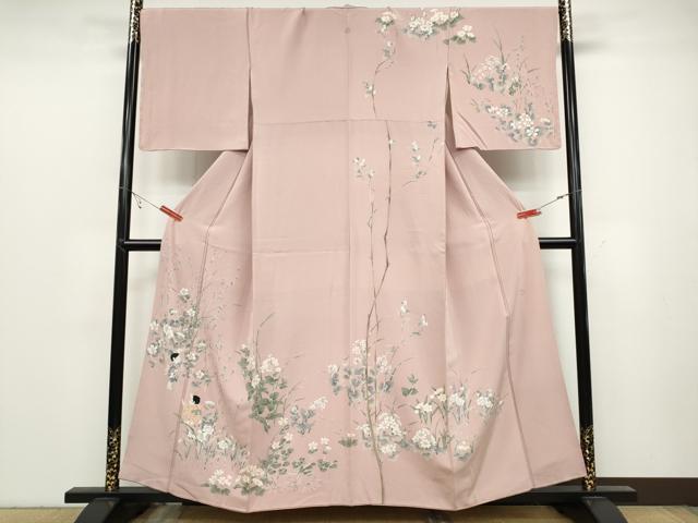 平和屋着物●訪問着 友禅 作家物 童子遊び 草花文 正絹 逸品 CABC2031ut