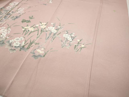 平和屋着物●訪問着 友禅 作家物 童子遊び 草花文 正絹 逸品 CABC2031ut