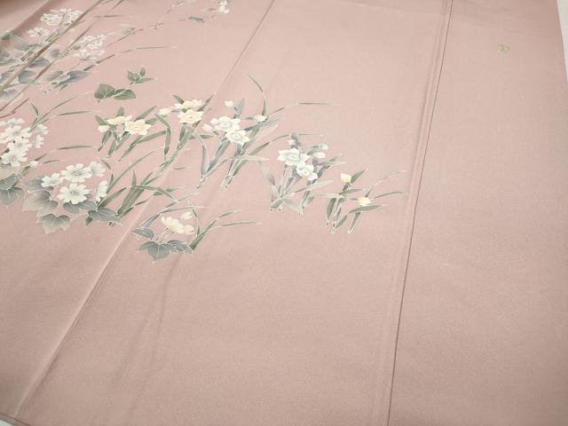 平和屋着物●訪問着 友禅 作家物 童子遊び 草花文 正絹 逸品 CABC2031ut