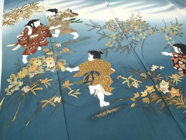 平和屋着物●豪華色留袖 作家物 手描き 童子遊び 暈し染め 金彩 正絹 逸品 CABC2034ut