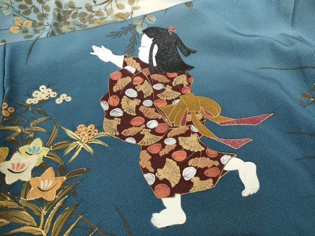 平和屋着物●豪華色留袖 作家物 手描き 童子遊び 暈し染め 金彩 正絹 逸品 CABC2034ut