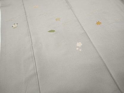 平和屋着物●訪問着 総刺繍 流水草花文 金糸 正絹 逸品 CABC2035ut