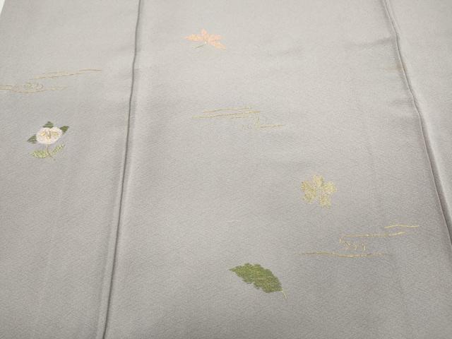平和屋着物●訪問着 総刺繍 流水草花文 金糸 正絹 逸品 CABC2035ut