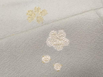 平和屋着物●訪問着 総刺繍 流水草花文 金糸 正絹 逸品 CABC2035ut