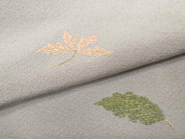 平和屋着物●訪問着 総刺繍 流水草花文 金糸 正絹 逸品 CABC2035ut