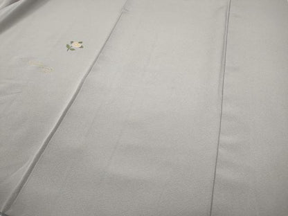 平和屋着物●訪問着 総刺繍 流水草花文 金糸 正絹 逸品 CABC2035ut