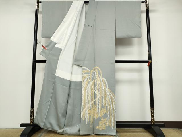 平和屋着物●訪問着 刺繍 草木文 金彩 小田急百貨店扱い 正絹 逸品 CABC2036ut