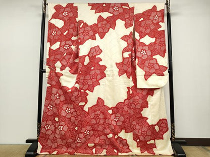 平和屋着物●豪華振袖 絞り 舞花文 正絹 逸品 CABC2038ut