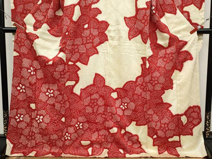 平和屋着物●豪華振袖 絞り 舞花文 正絹 逸品 CABC2038ut