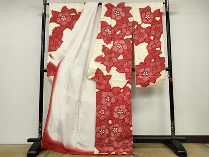平和屋着物●豪華振袖 絞り 舞花文 正絹 逸品 CABC2038ut