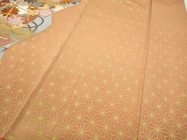 平和屋着物●豪華振袖 駒刺繍 麻の葉花籠文 金彩 正絹 逸品 CABC2039ut