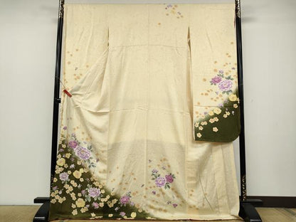 平和屋着物●豪華振袖 刺繍 舞花文 暈し染め 正絹 逸品 未使用 CABC2040ut