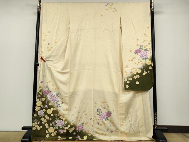 平和屋着物●豪華振袖 刺繍 舞花文 暈し染め 正絹 逸品 未使用 CABC2040ut
