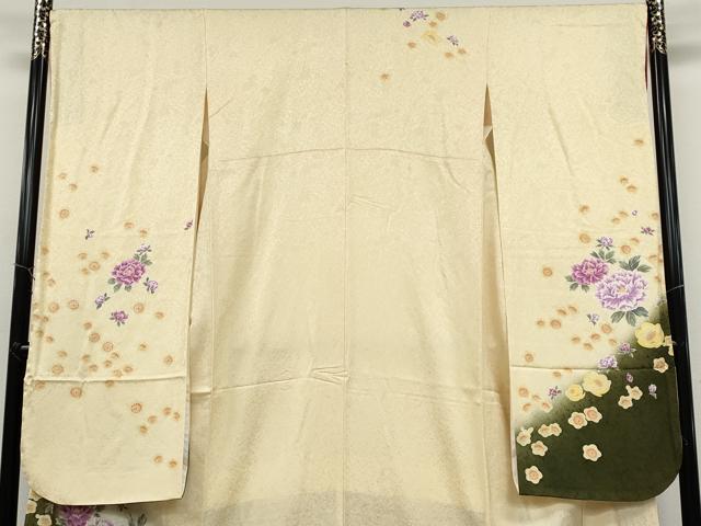 平和屋着物●豪華振袖 刺繍 舞花文 暈し染め 正絹 逸品 未使用 CABC2040ut