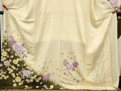 平和屋着物●豪華振袖 刺繍 舞花文 暈し染め 正絹 逸品 未使用 CABC2040ut