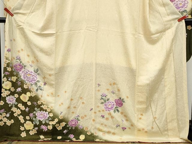 平和屋着物●豪華振袖 刺繍 舞花文 暈し染め 正絹 逸品 未使用 CABC2040ut